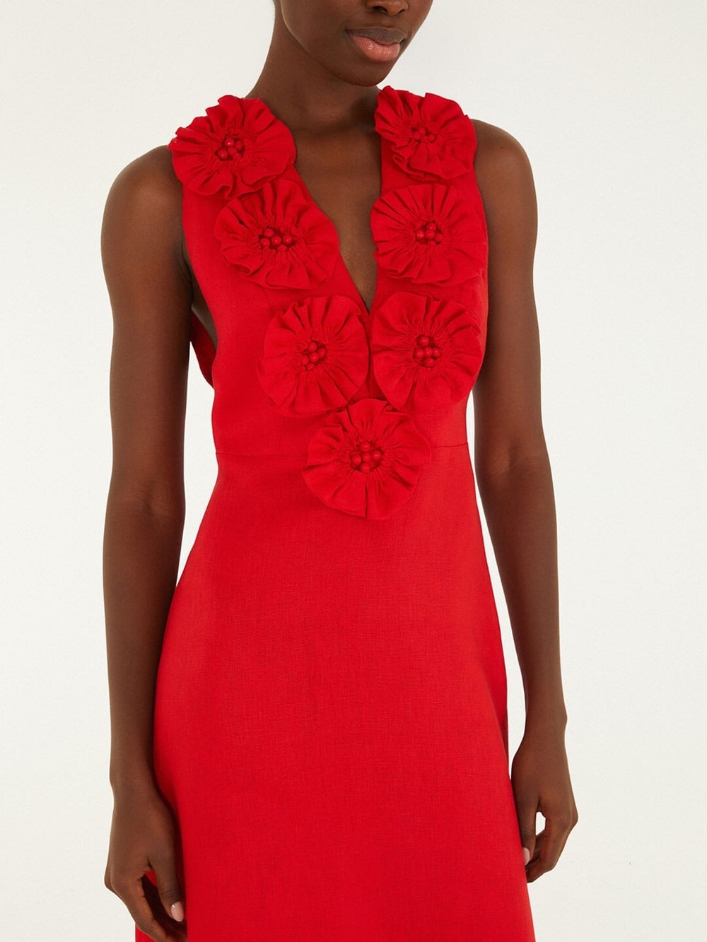 Farm Rio Red 3d Flower Maxi Dress - Picture 4 of 6